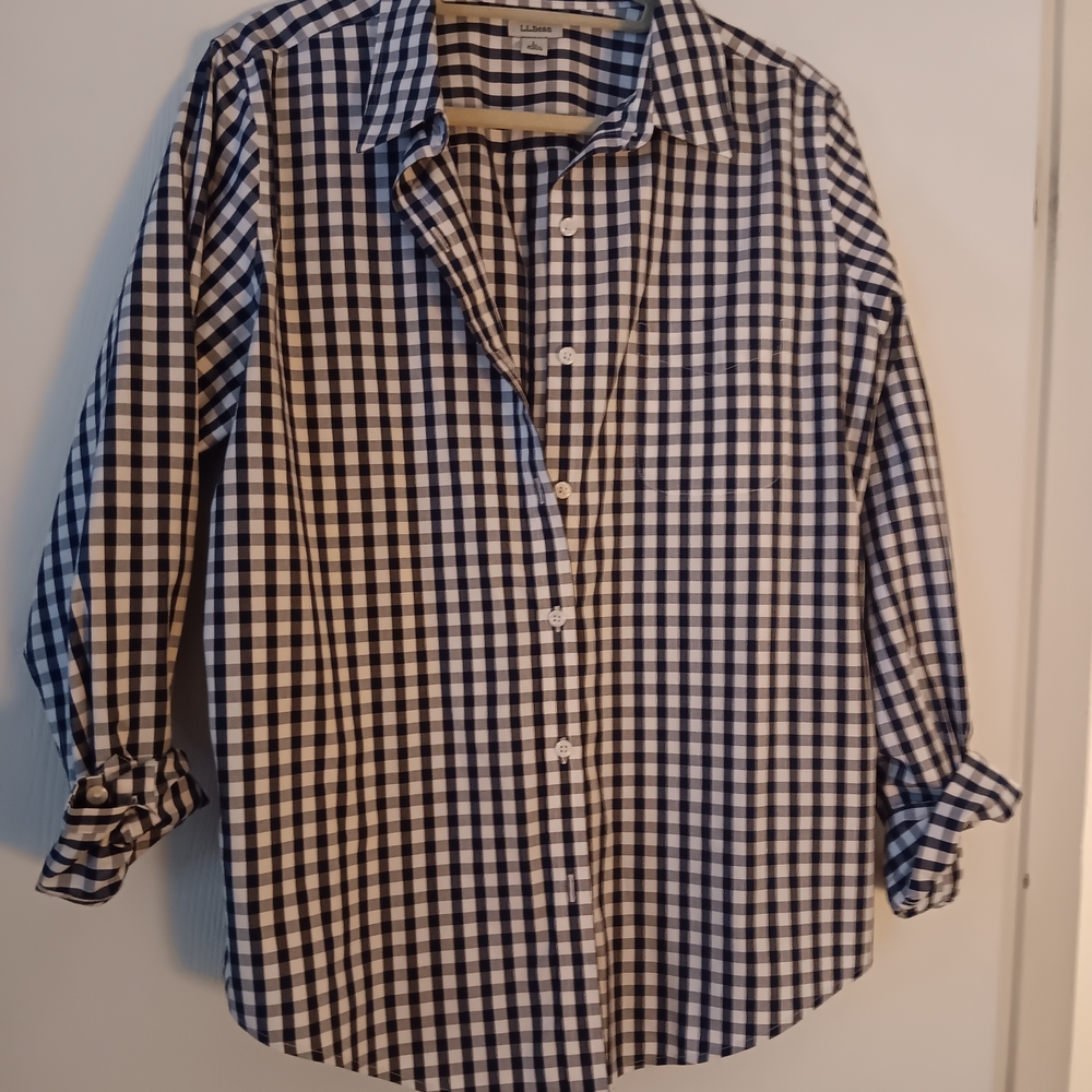 L.L. Bean Women's Blue Checkered Shirt